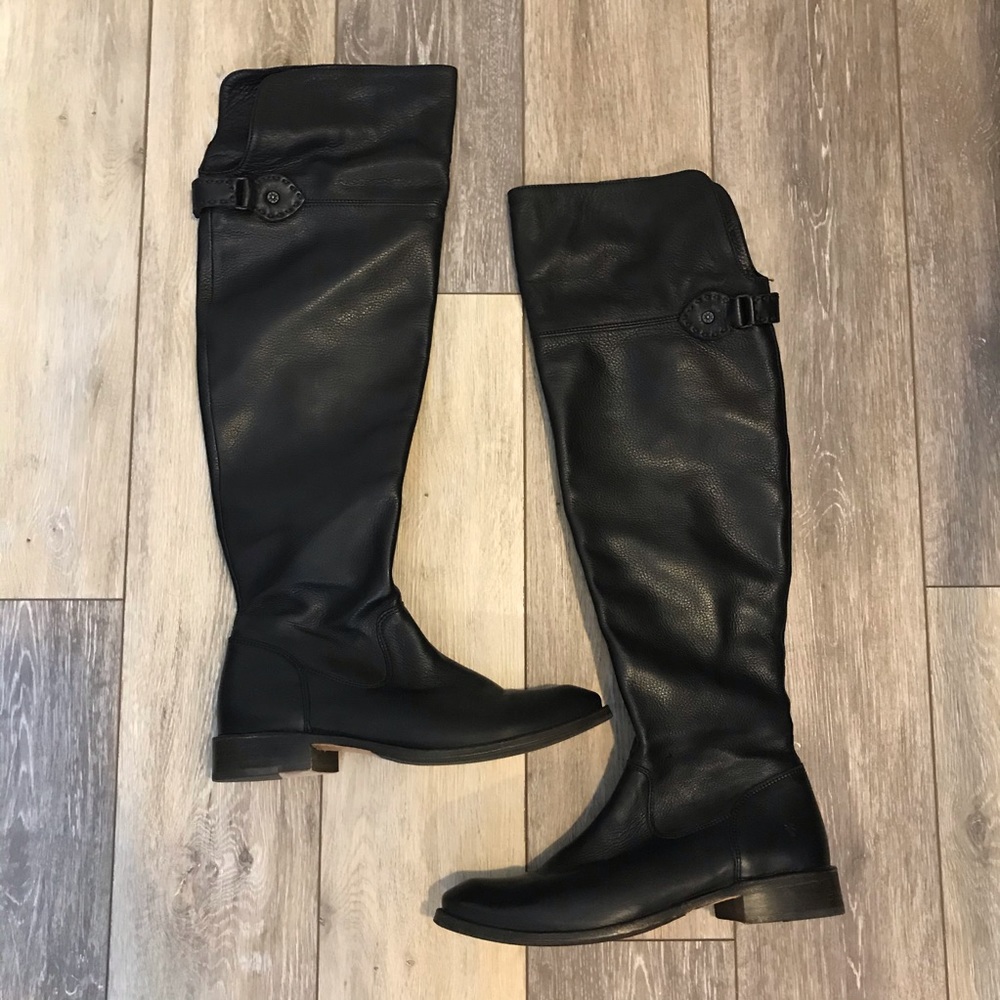 SOLD| FRYE Shirley Over The Knee Black Boots 8.5 - Picture 2 of 8